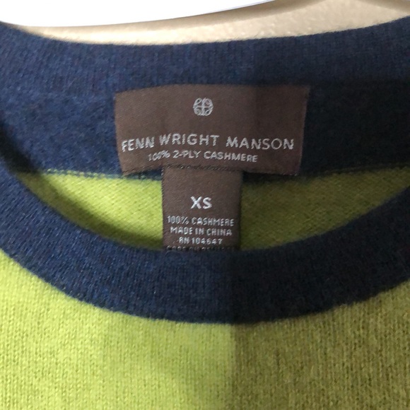 Fenn Wright Manson 100% 2 ply cashmere striped crew neck sweater - Picture 2 of 5